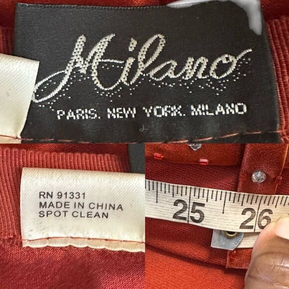 Vintage Milano New York Cloche Hat with Elegant Box Rhinestone Accents in Orange - Picture 7 of 8